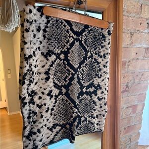 Zara Black and White Snake Print Mini Skirt